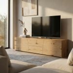 BURTON - mobile porta tv moderno in legno spazzolato