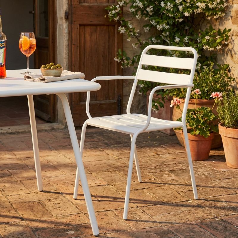 ROMANUS - poltrona da giardino impilabile in ferro