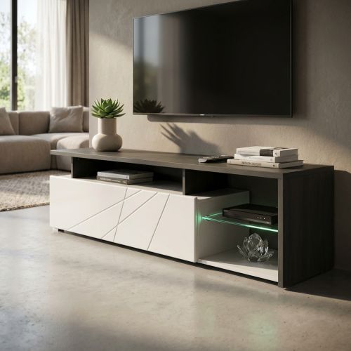 MISTIE - porta tv anta decorata moderno minimal in legno