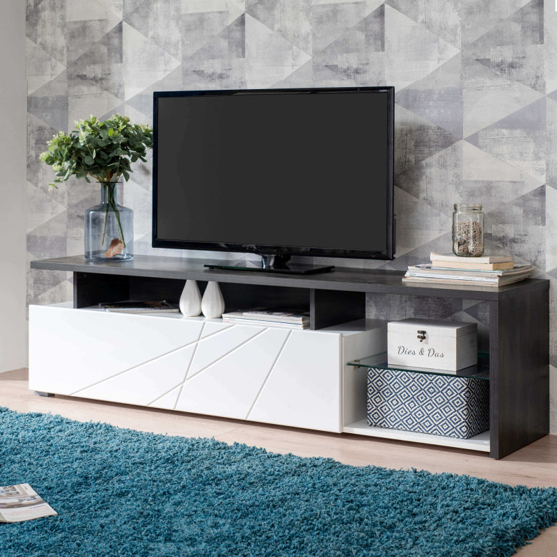 MISTIE - porta tv anta decorata moderno minimal in legno