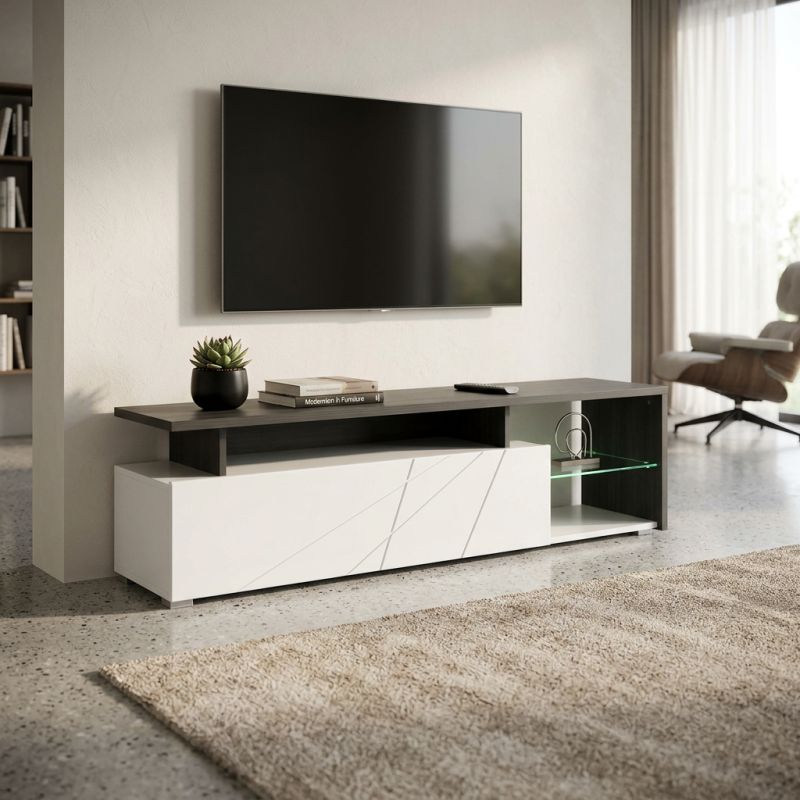 MISTIE - porta tv anta decorata moderno minimal in legno