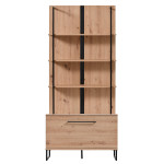 DODO - libreria moderna colore rovere con 4 mensole e un'anta