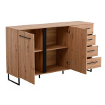 DODO - credenza con 2 ante e 4 cassetti colore rovere