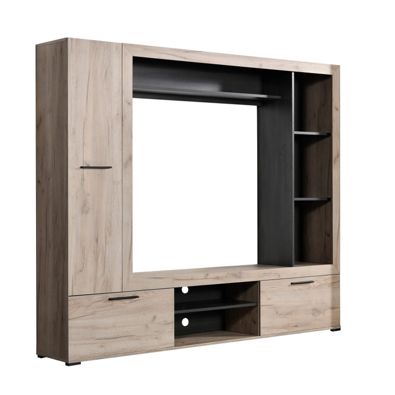 CASSIDIE - parete attrezzata porta tv con armadio moderna minimal in legno