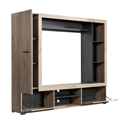 CASSIDIE - parete attrezzata porta tv con armadio moderna minimal in legno