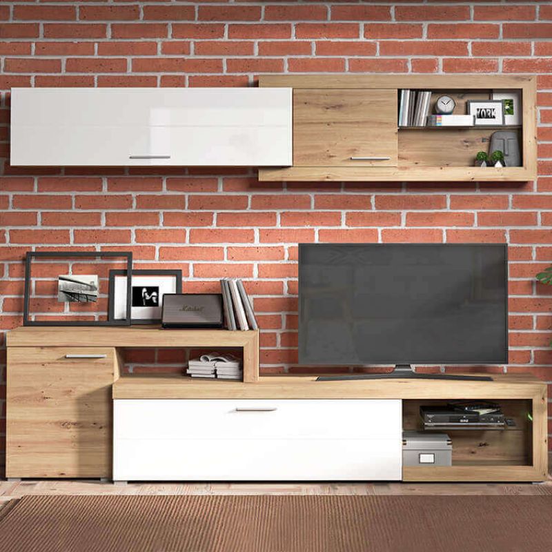 BILLIE - parete attrezzata quattro ante moderna minimal in legno