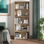 MADDIE - libreria cinque ripiani moderno minimal in legno