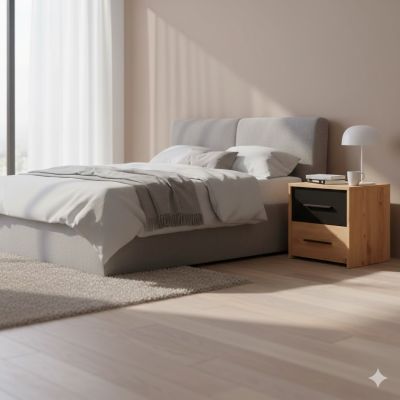 CADDIE - comodino due cassetti moderno minimal in legno