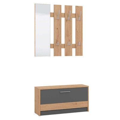 ADDIE - mobile ingresso appendiabiti moderno minimal in legno