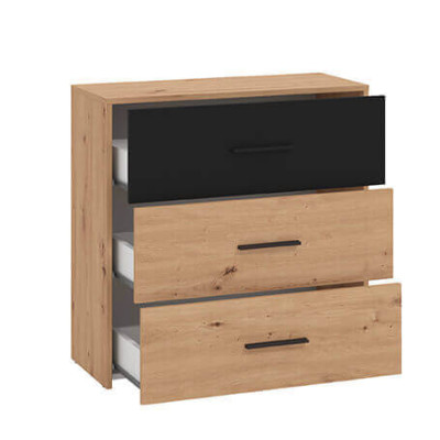 CADDIE - comò tre cassetti moderno minimal in legno