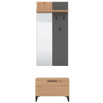LUMIE - set mobile ingresso appendiabiti con specchio e contenitore