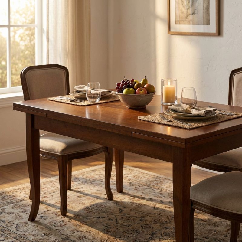 DONNY - tavolo da pranzo allungabile in legno massello cm 85 X 160/200/240