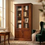 JULIET - mobile con vetrina in legno massello cm 90 x 41 x 186 h