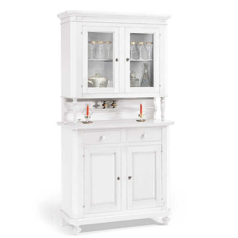 CHELSEY - credenza con vetrina in legno massello