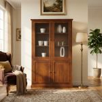 DANIELLE - mobile con vetrina in legno massello cm 120 x 41 x 187 h