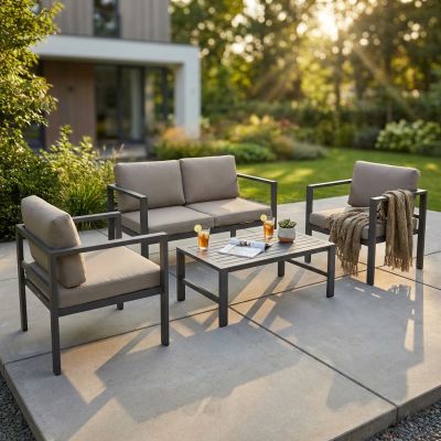 AULUS - salotto da giardino in alluminio 4 posti