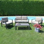 AULUS - salotto da giardino in alluminio 4 posti