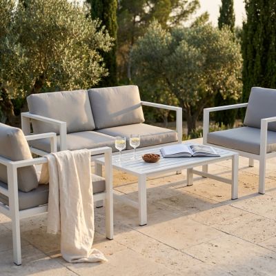 AULUS - salotto da giardino in alluminio 4 posti