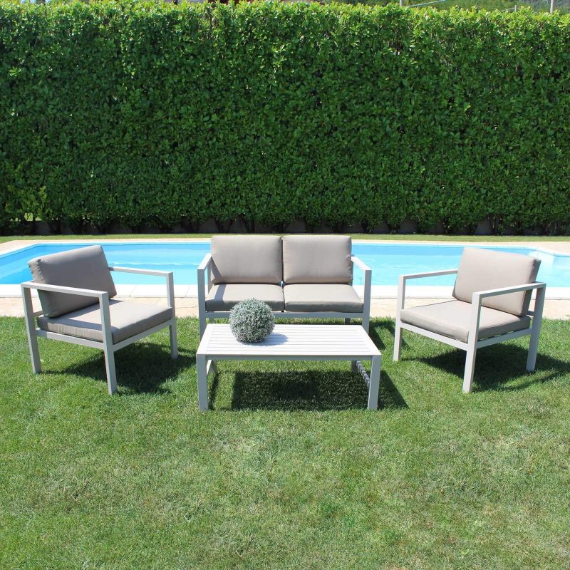 AULUS - salotto da giardino in alluminio 4 posti