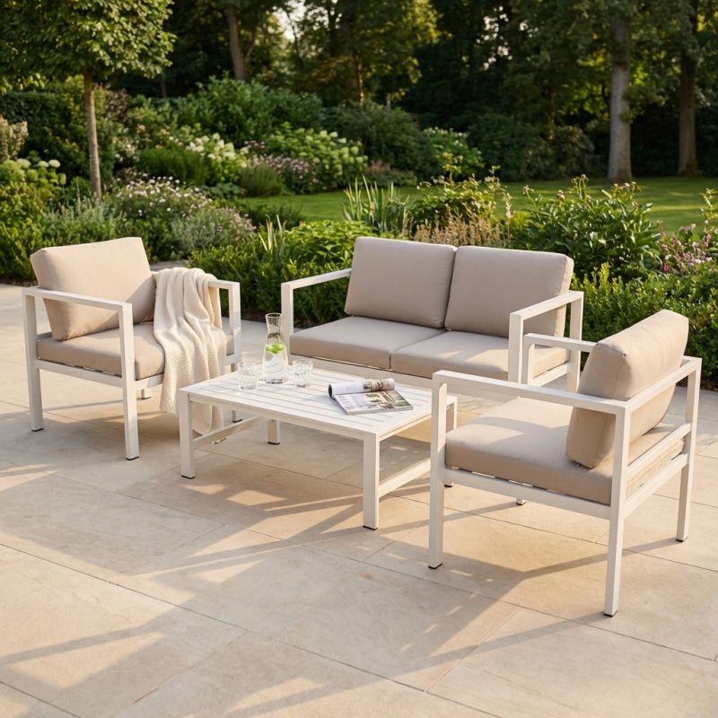 AULUS - salotto da giardino in alluminio 4 posti