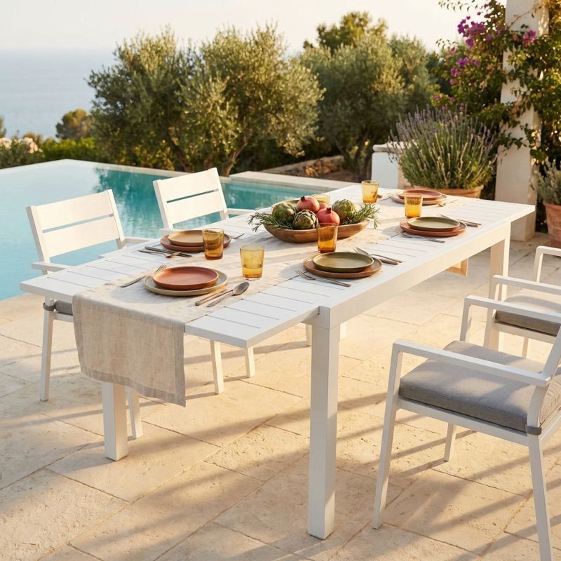 DEXTER - tavolo da giardino allungabile in alluminio da 160 x 90 cm