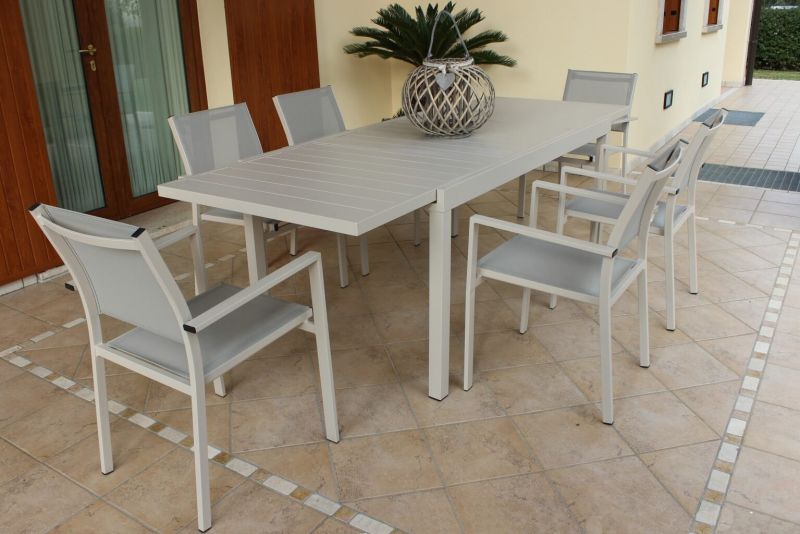 DEXTER - tavolo da giardino allungabile in alluminio da 160 x 90 cm