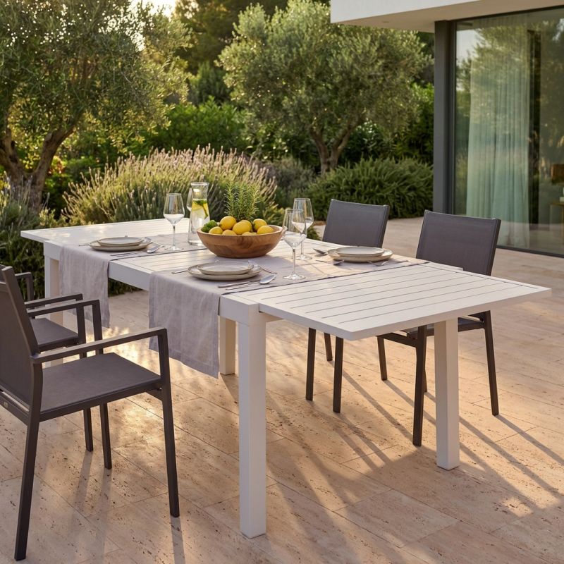 DEXTER - tavolo da giardino allungabile in alluminio da 160 x 90 cm