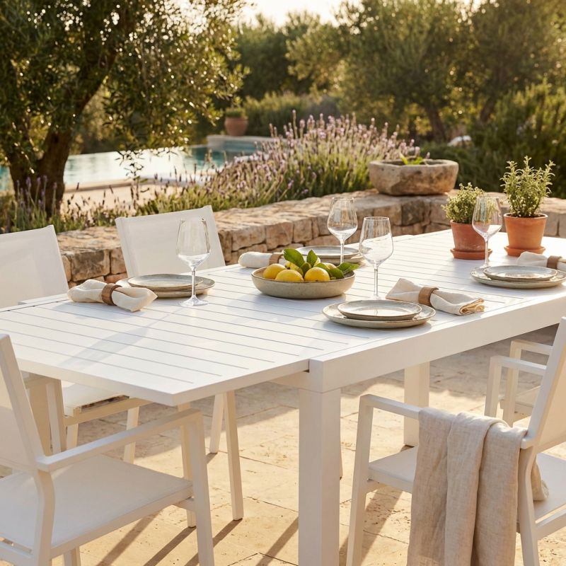 DEXTER - tavolo da giardino allungabile in alluminio da 200 x 100 cm