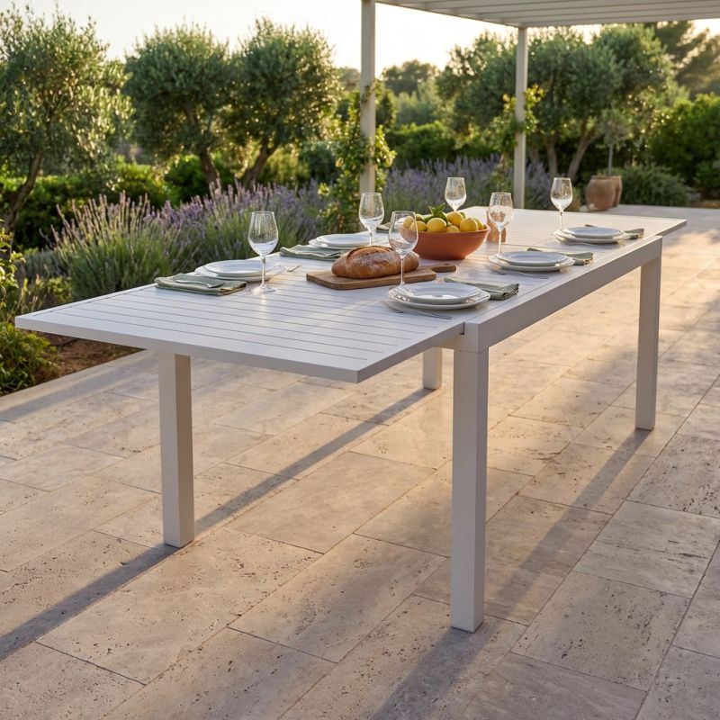 DEXTER - tavolo da giardino allungabile in alluminio da 200 x 100 cm