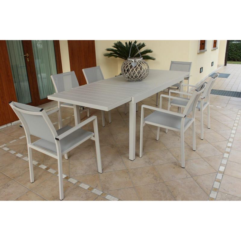 DEXTER - tavolo da giardino allungabile in alluminio da 200 x 100 cm