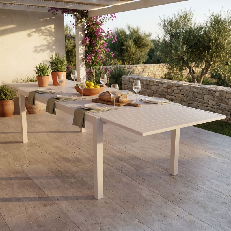 DEXTER - tavolo da giardino allungabile in alluminio da 200 x 100 cm