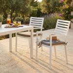 DEXTER - poltrona da giardino in alluminio impilabile con cuscino