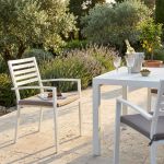 DEXTER - poltrona da giardino in alluminio impilabile con cuscino