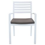 DEXTER - poltrona da giardino in alluminio impilabile con cuscino