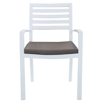 DEXTER - poltrona da giardino in alluminio impilabile con cuscino