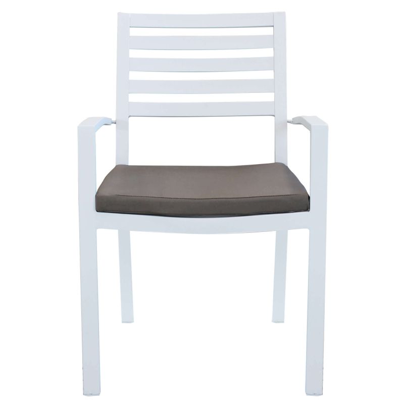 DEXTER - poltrona da giardino in alluminio impilabile con cuscino