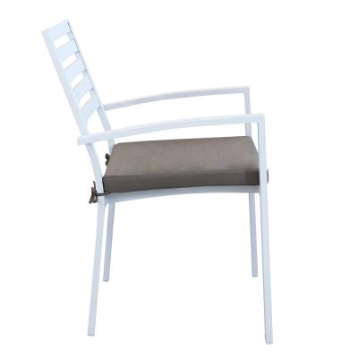 DEXTER - poltrona da giardino in alluminio impilabile con cuscino