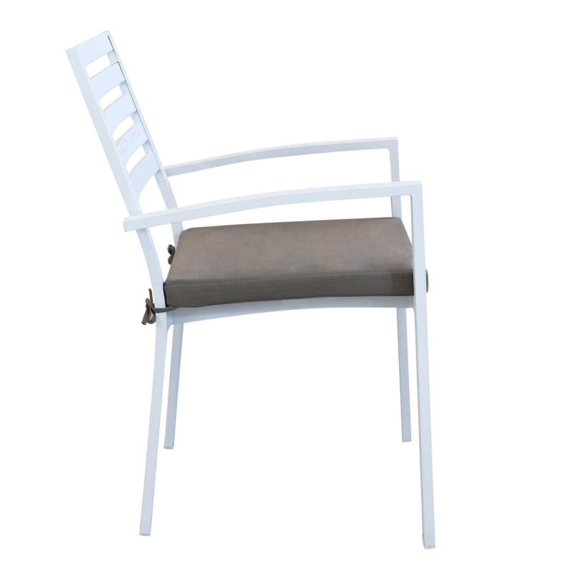 DEXTER - poltrona da giardino in alluminio impilabile con cuscino