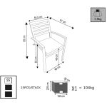 DEXTER - poltrona da giardino in alluminio impilabile con cuscino