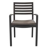 DEXTER - poltrona da giardino in alluminio impilabile con cuscino