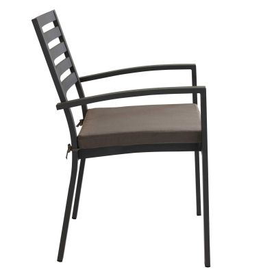 DEXTER - poltrona da giardino in alluminio impilabile con cuscino