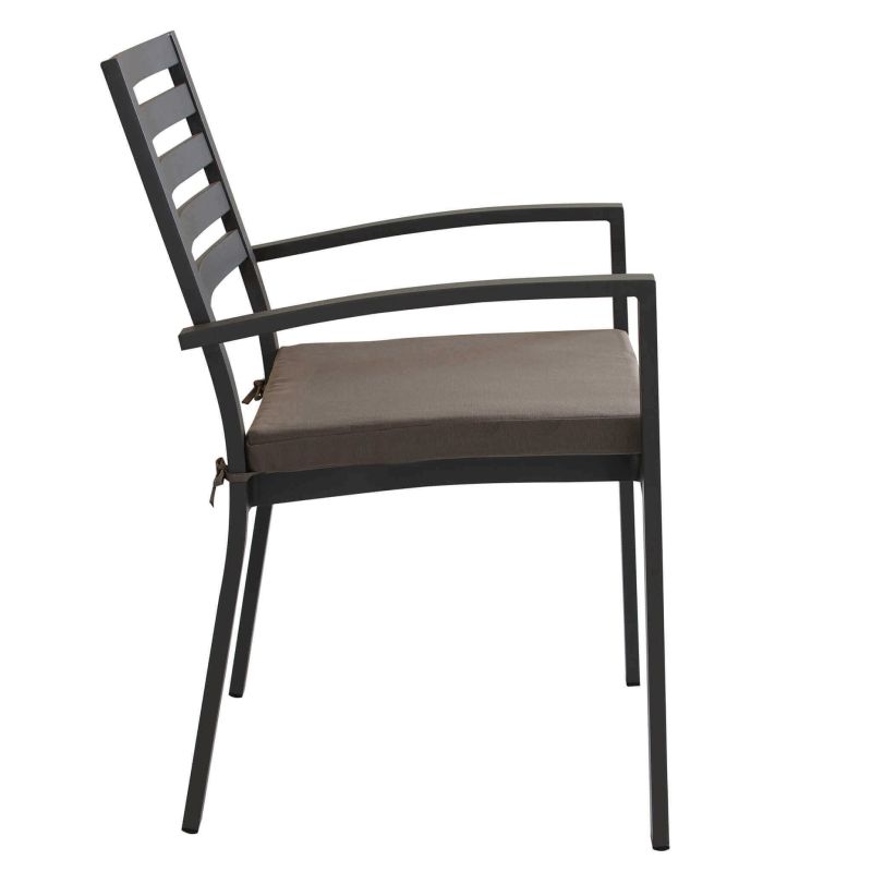 DEXTER - poltrona da giardino in alluminio impilabile con cuscino