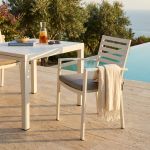 DEXTER - poltrona da giardino in alluminio impilabile con cuscino