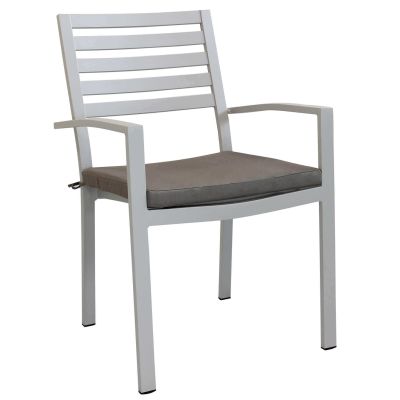 DEXTER - poltrona da giardino in alluminio impilabile con cuscino