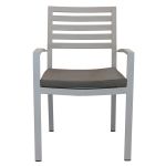 DEXTER - poltrona da giardino in alluminio impilabile con cuscino
