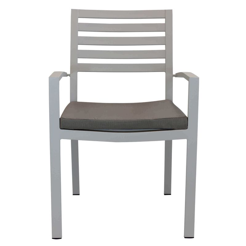 DEXTER - poltrona da giardino in alluminio impilabile con cuscino