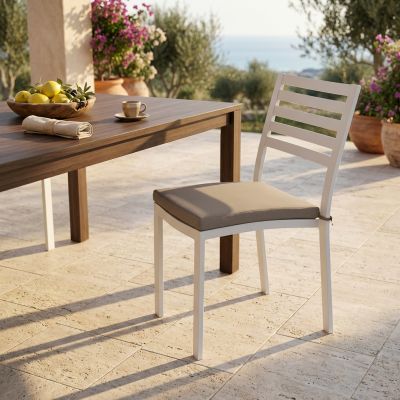 DEXTER - sedia da giardino in alluminio impilabile con cuscino