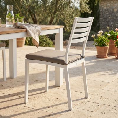 DEXTER - sedia da giardino in alluminio impilabile con cuscino