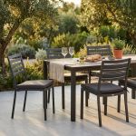 DEXTER - sedia da giardino in alluminio impilabile con cuscino