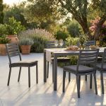 DEXTER - sedia da giardino in alluminio impilabile con cuscino